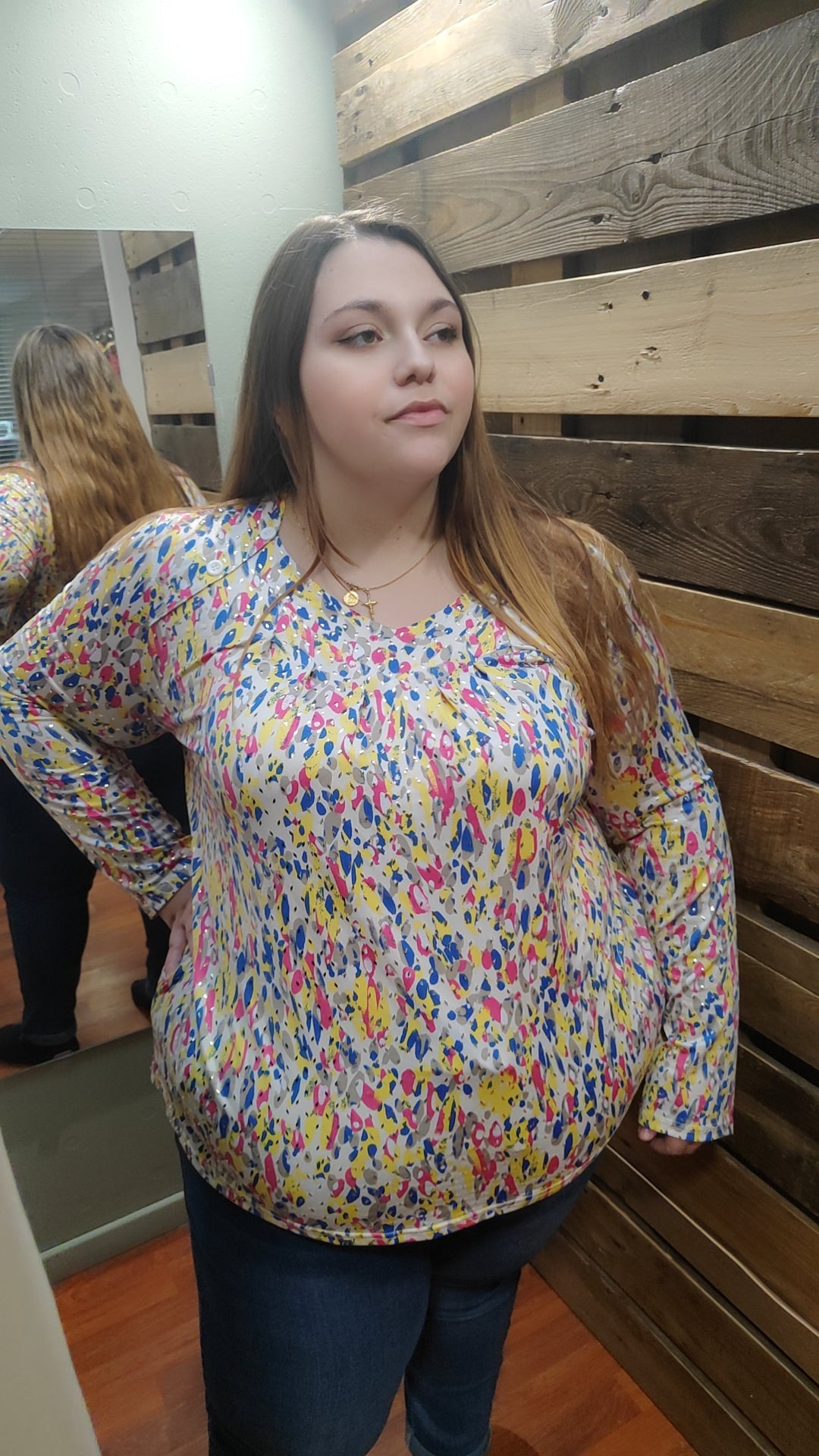 Blouse coloré détails brillant