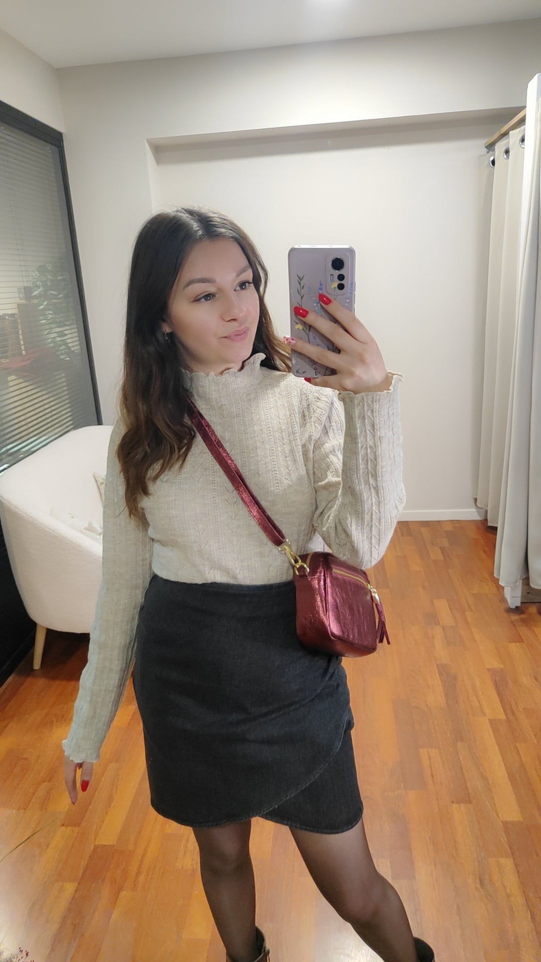 Pull fin texturé beige