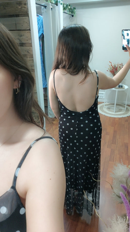 Robe longue à pois