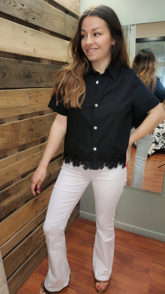 Chemisette noire dentelle