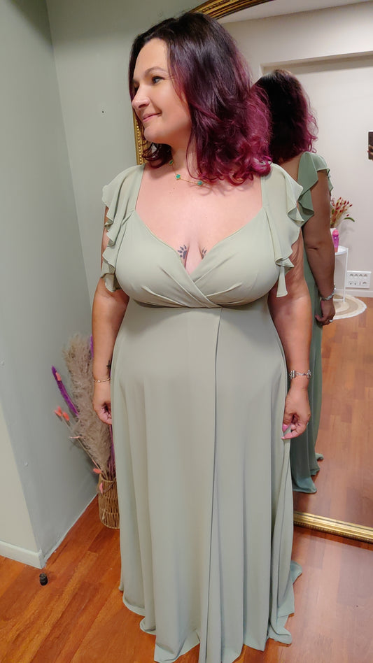 Robe de cérémonie vert sauge