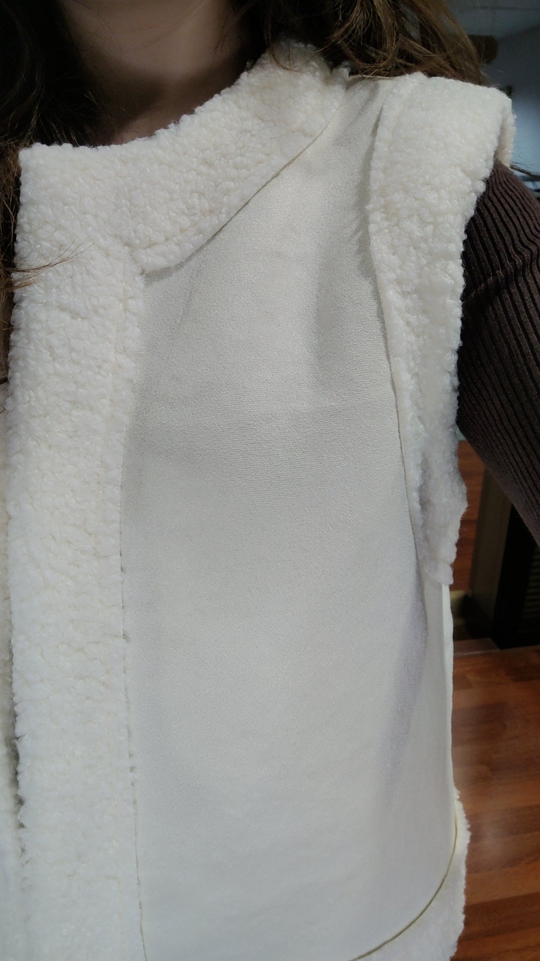 Gilet sans manches suédine et moumoute