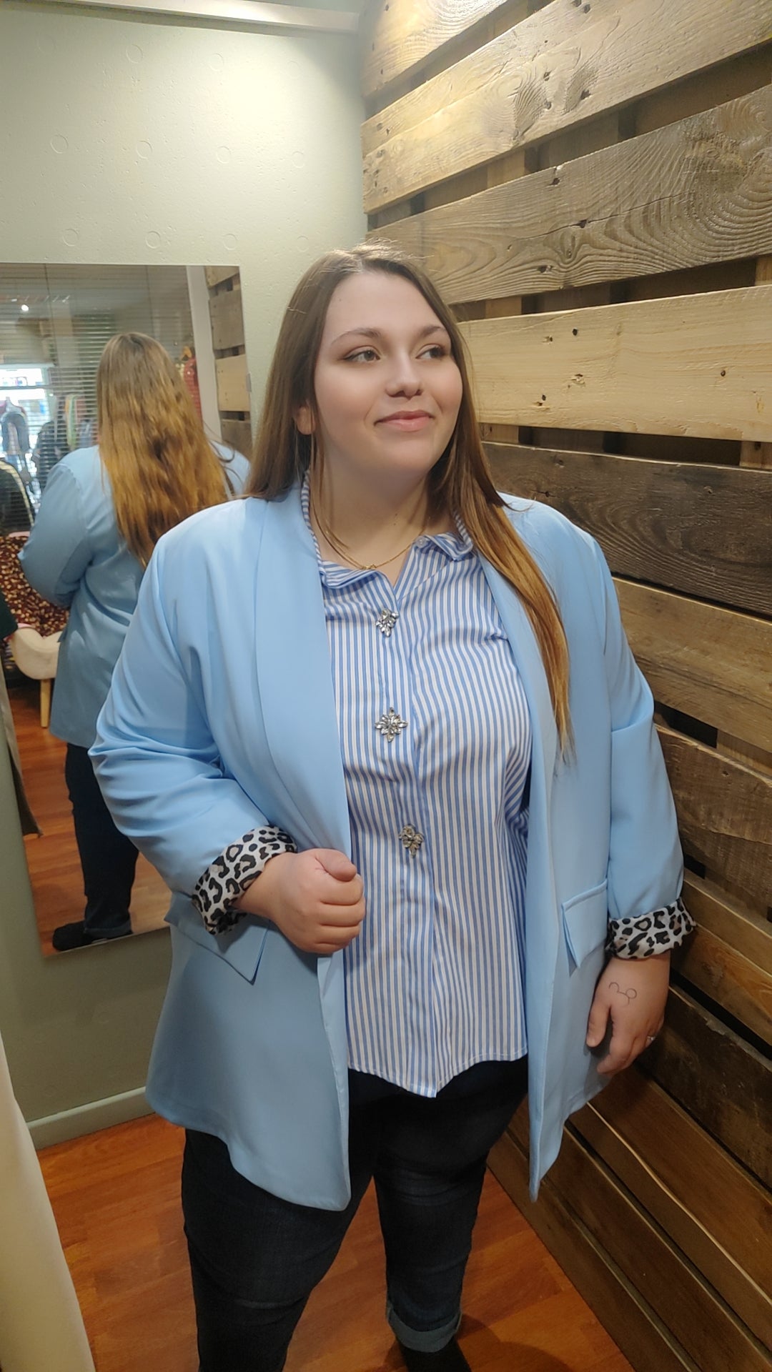 Blazer manches léopard