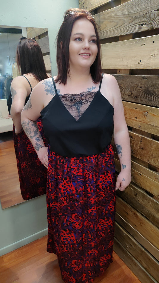 Jupe imprimé rouge/violet