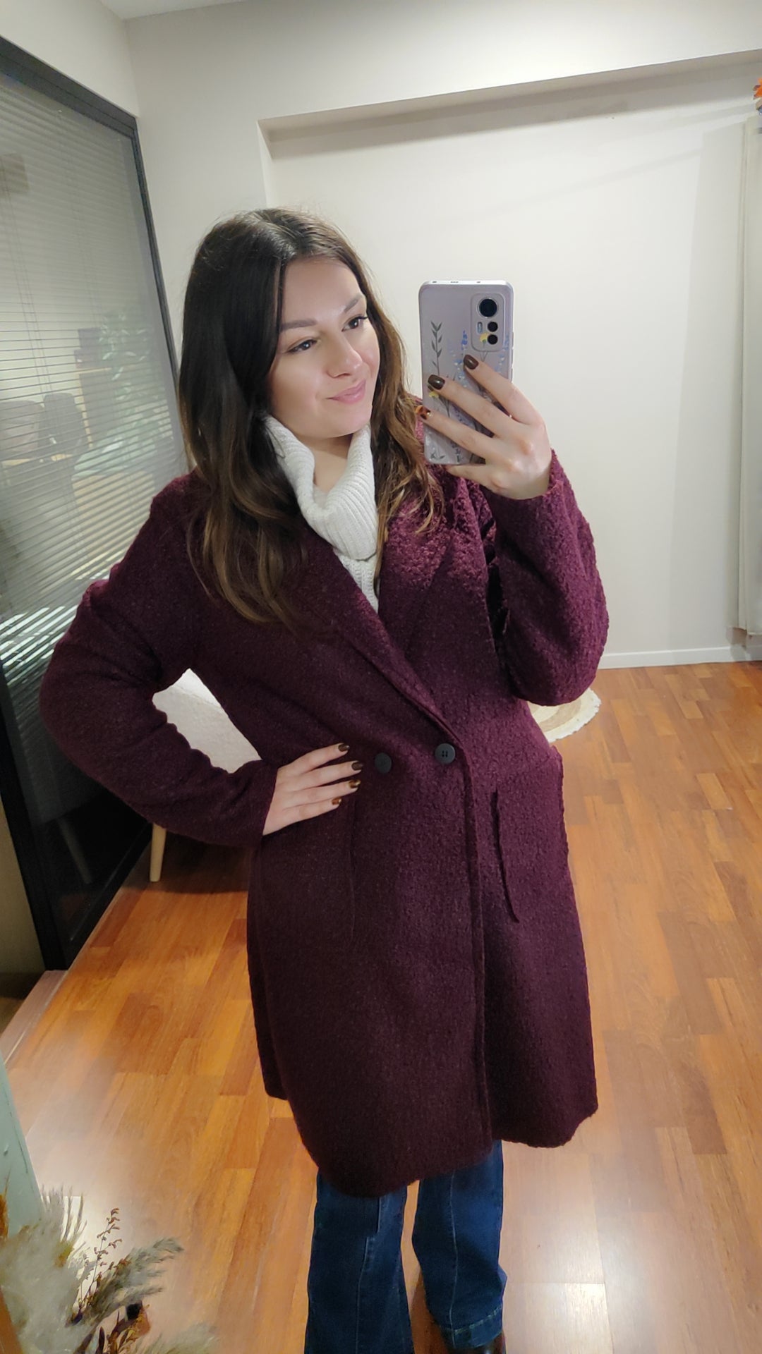 Manteau bouclette mi-long (plusieurs coloris)