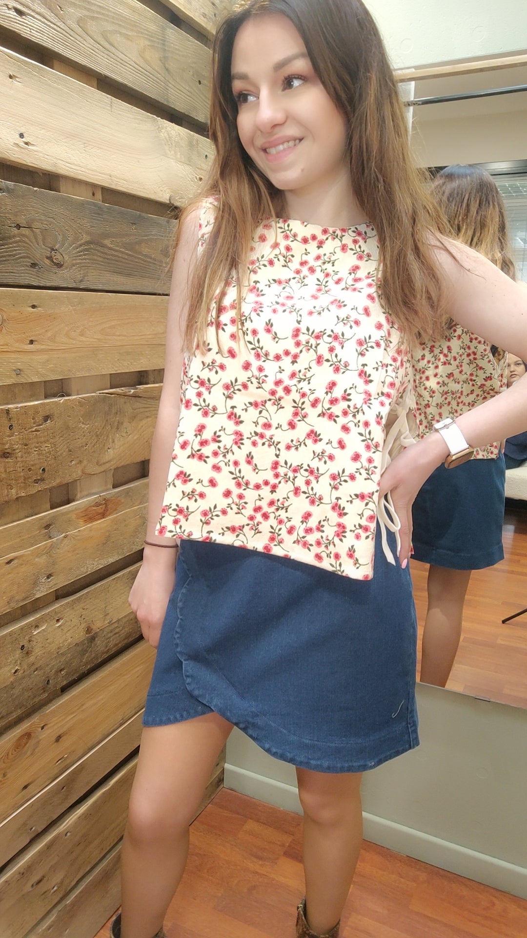 Haut à nouer fleuri