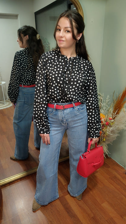 Jean wide leg large bleu