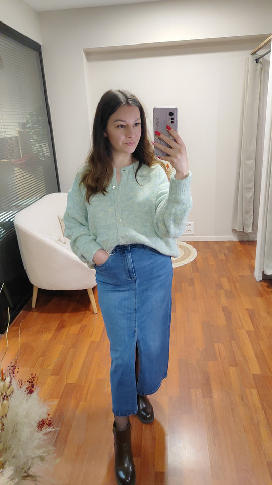 Jupe denim avec fente