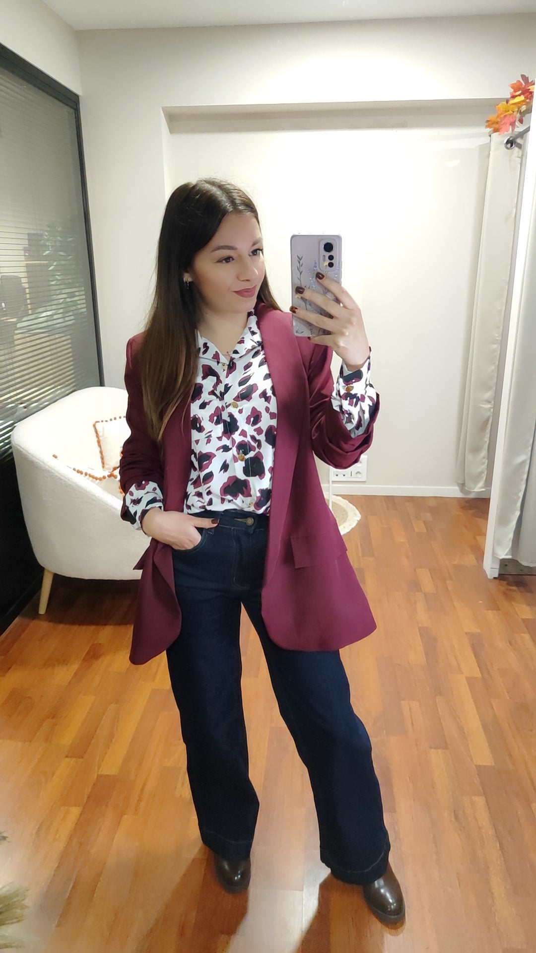 Blazer long bordeaux