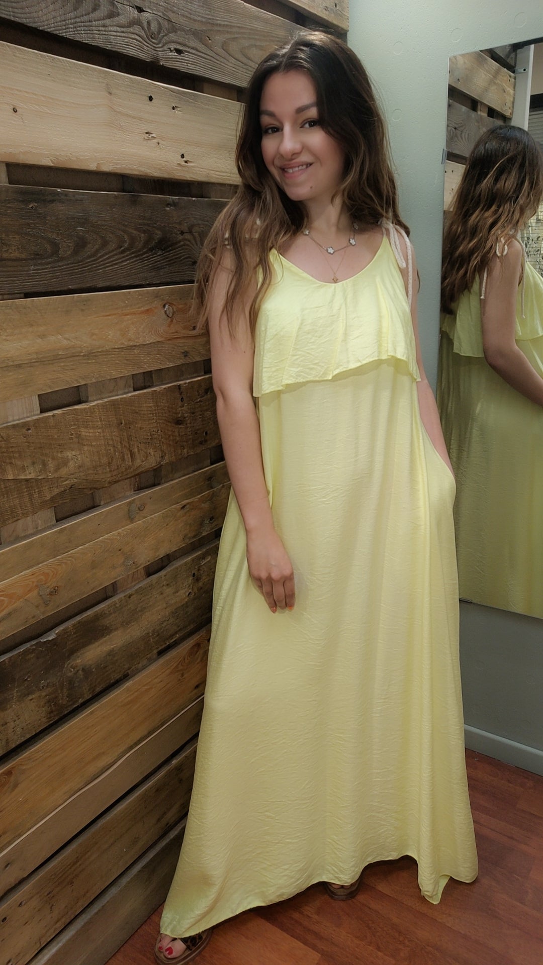 Robe longue bretelles cordes