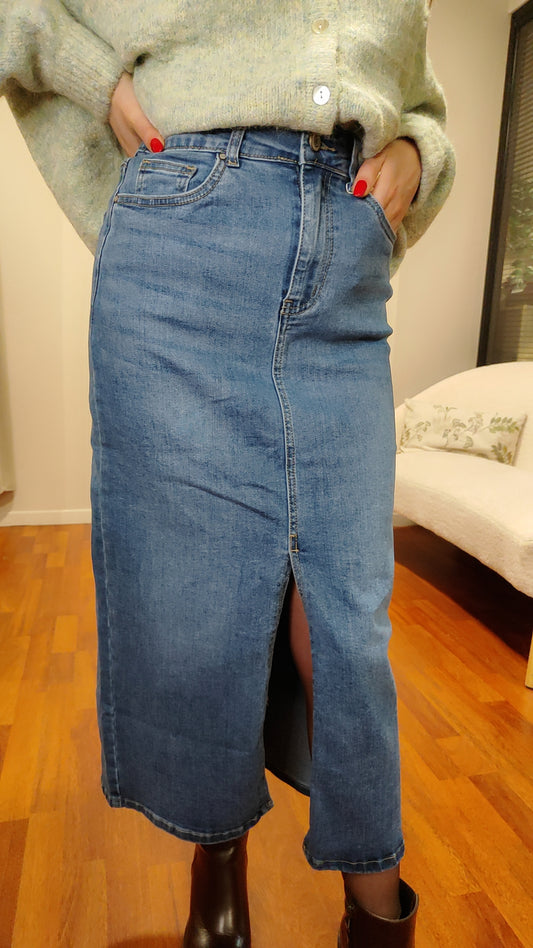 Jupe denim avec fente