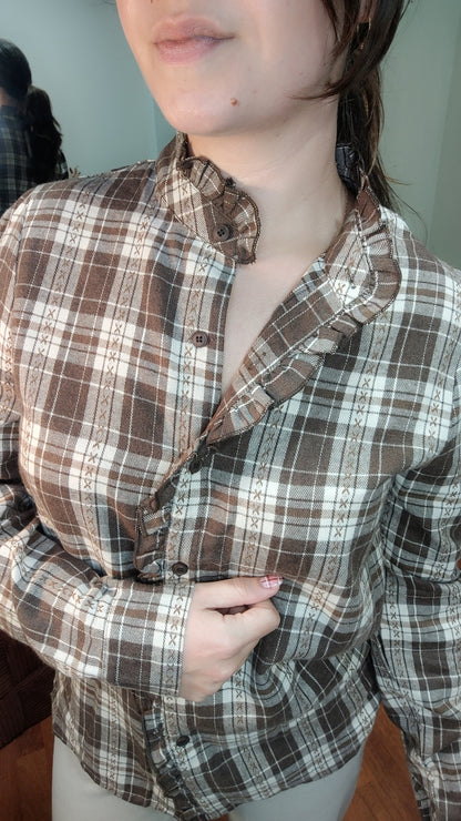 Chemise à carreaux chocolat