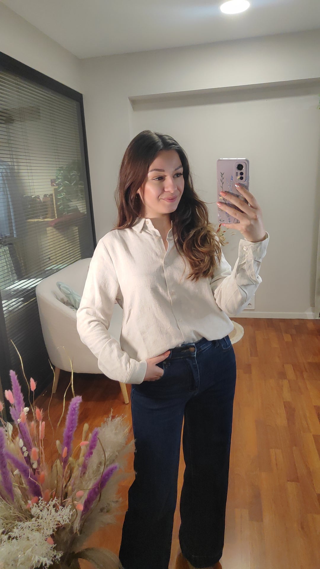 Chemise lin coeur dos