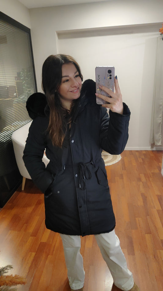 Parka réversible noire
