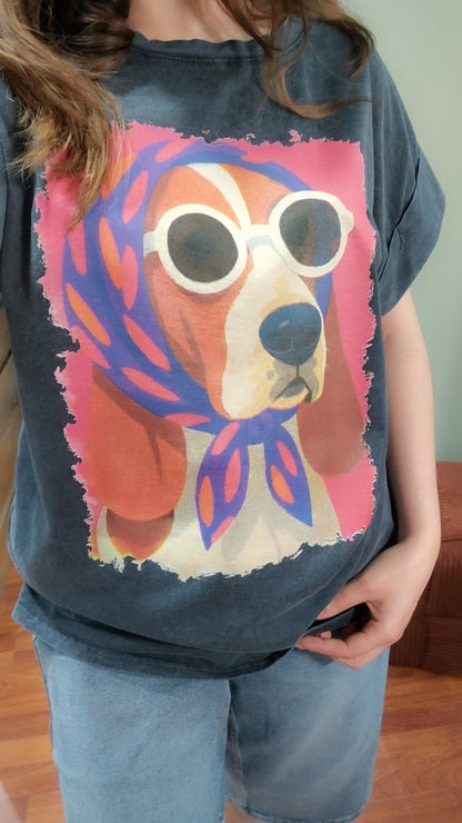 T-shirt gris beagle