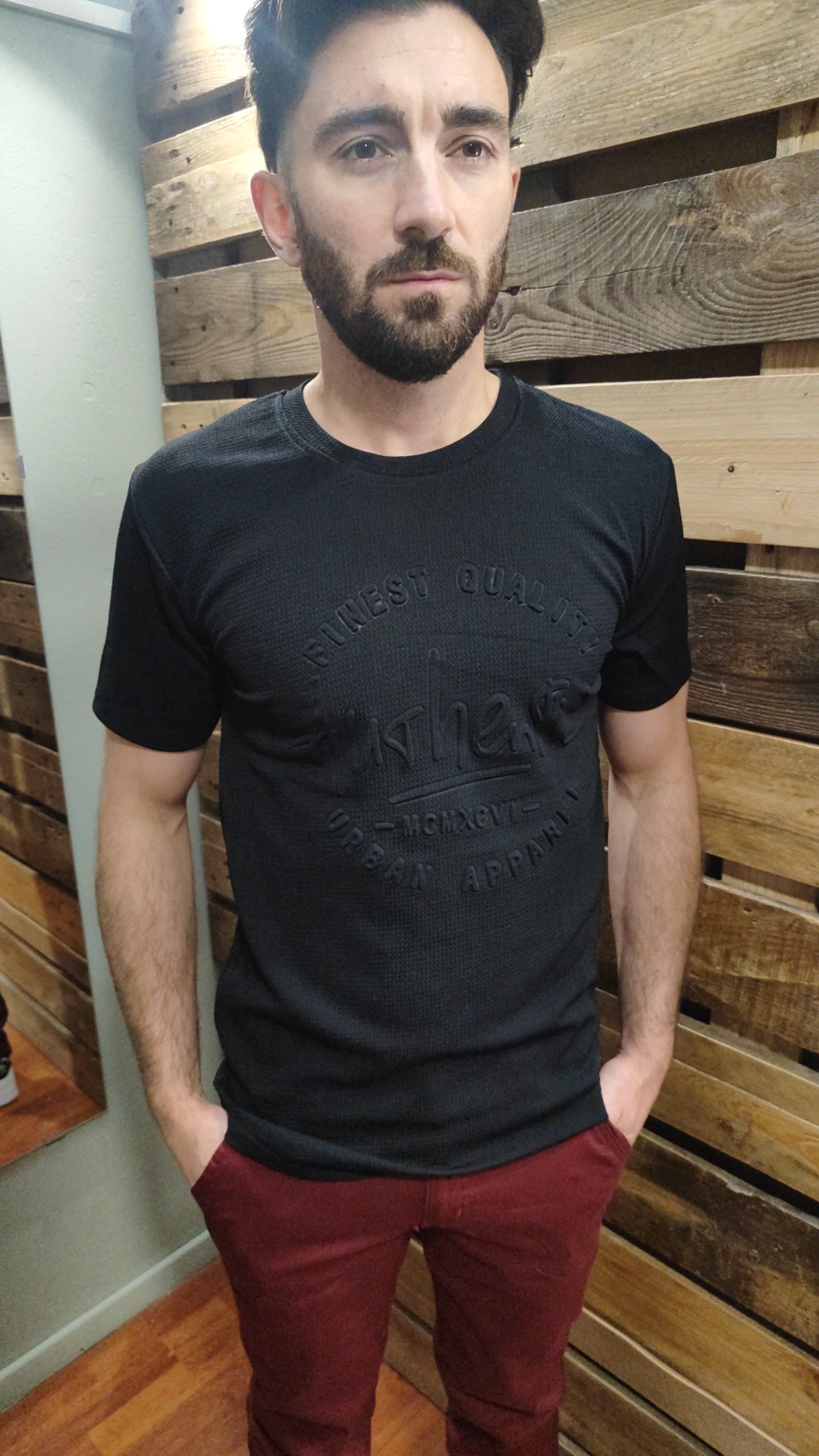 T-shirt gaufré noir