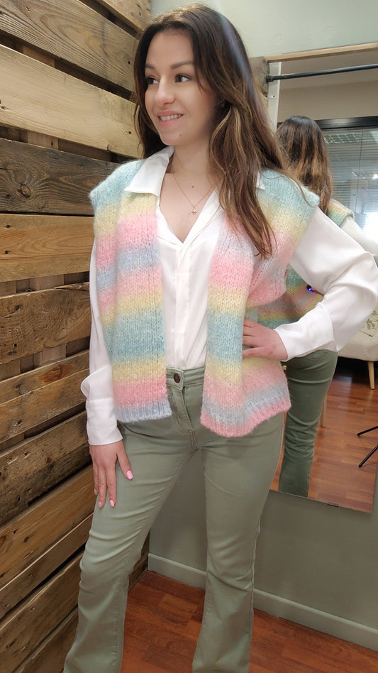 Gilet sans manches arc-en-ciel