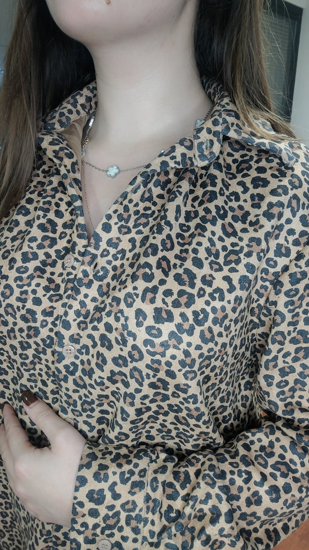 Chemise velours léopard