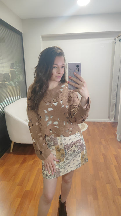 Pull crochet choco