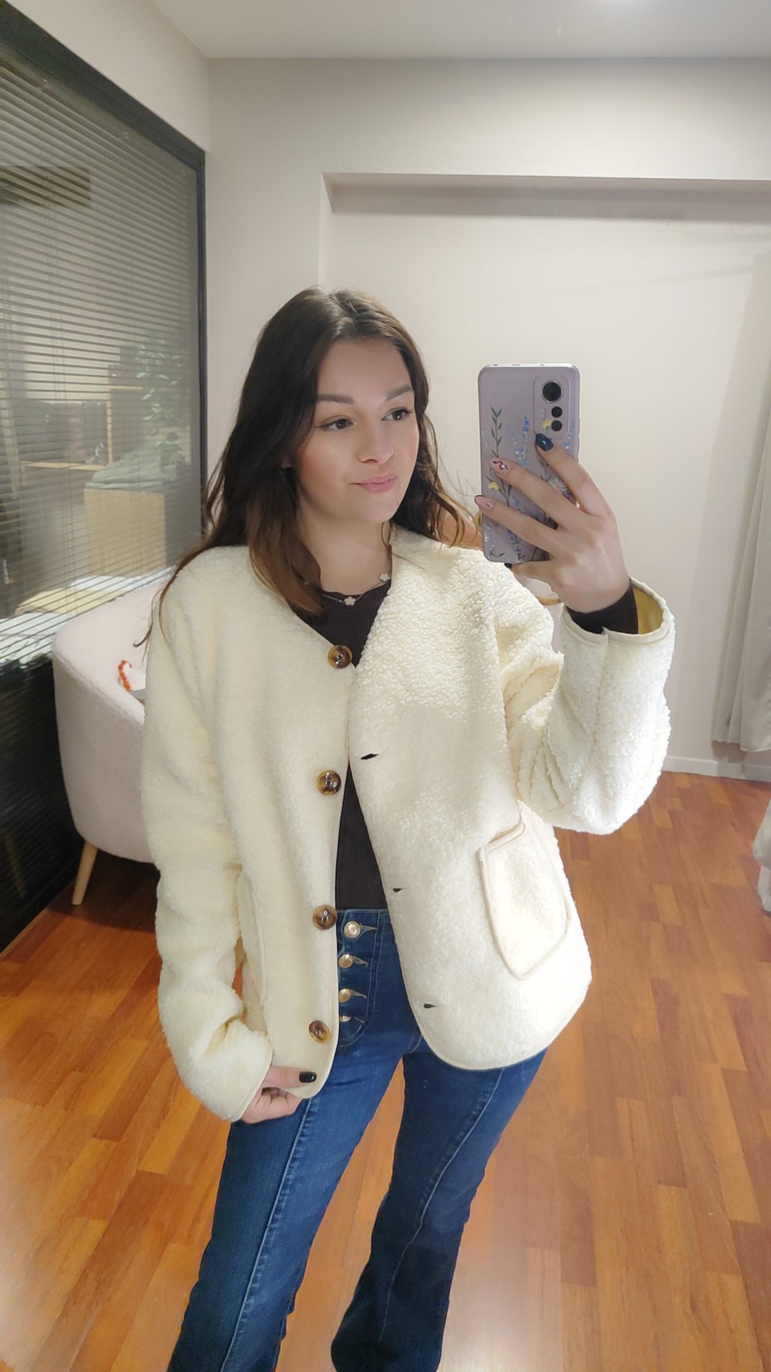 Veste bouclette oversize