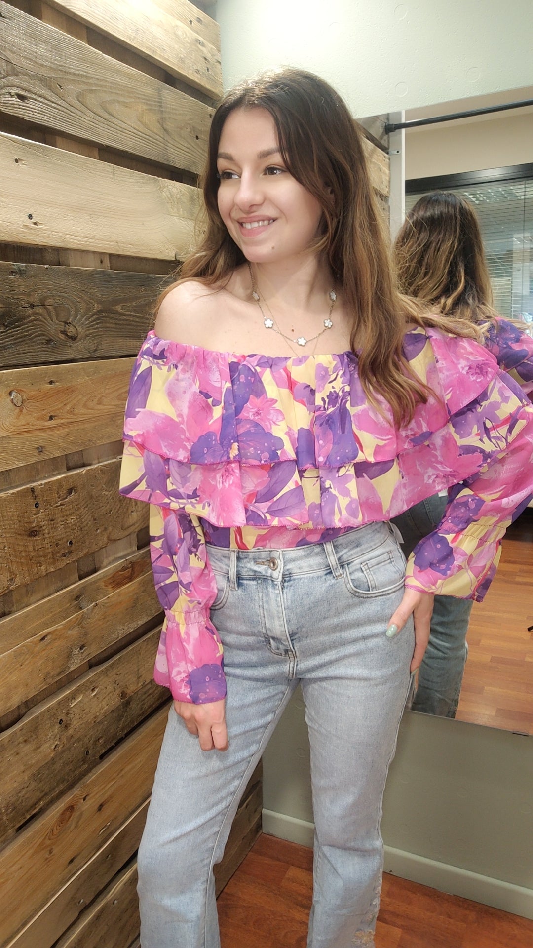 Top à volants coloré