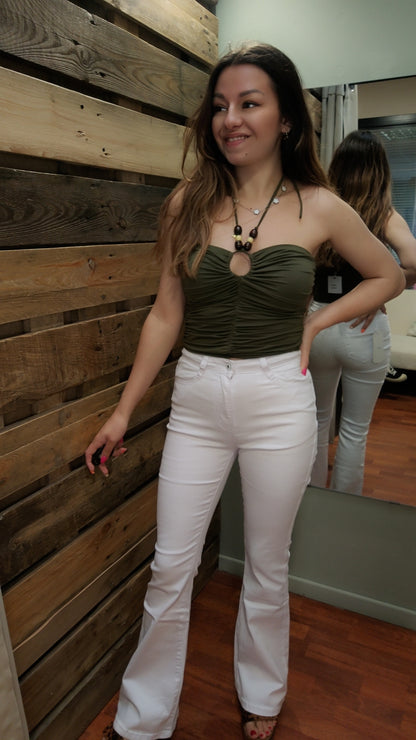 Jean flare blanc