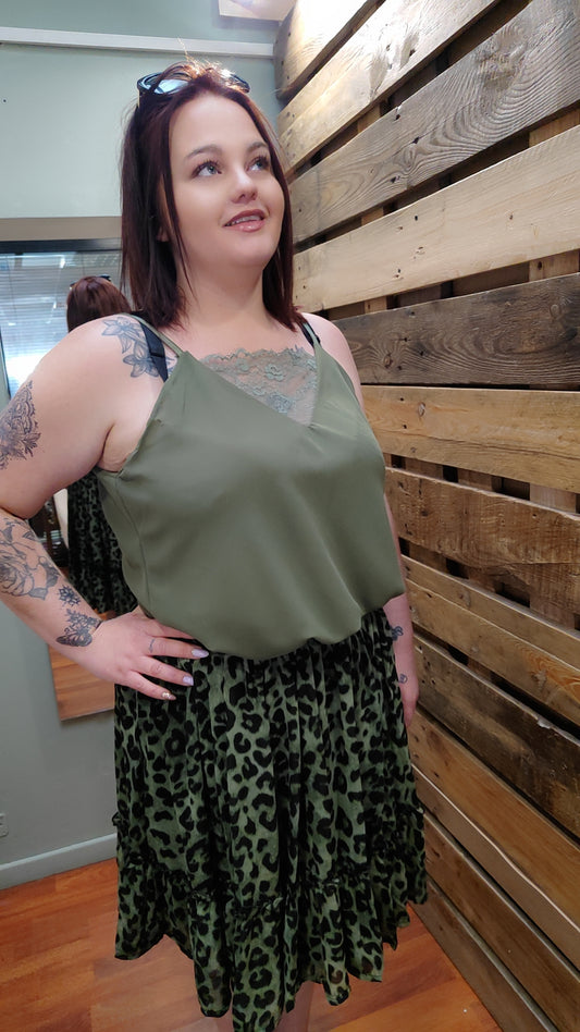 Jupe courte léo kaki