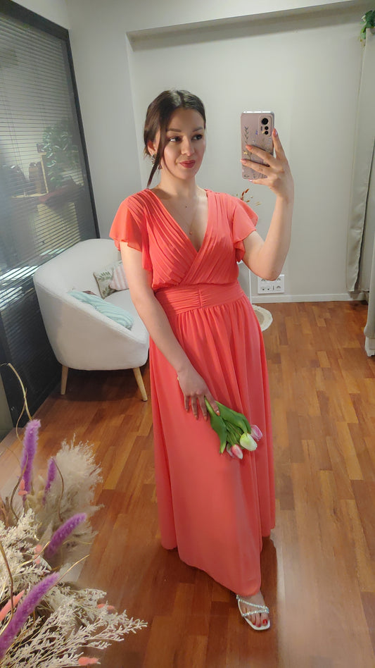Robe cérémonie Audrey corail
