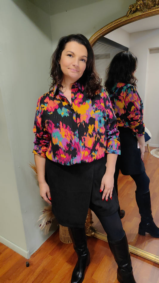 Jupe-short suédine noire