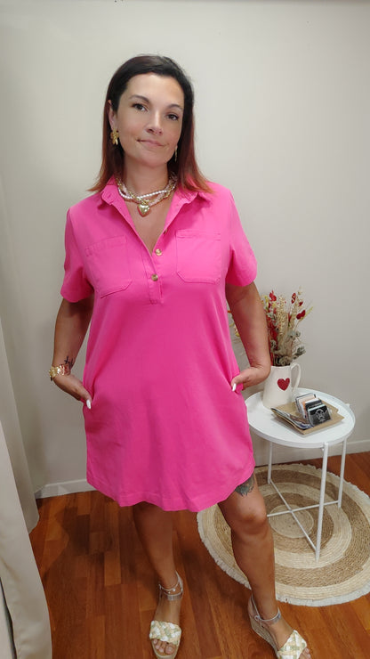 Robe jean Lou fuchsia