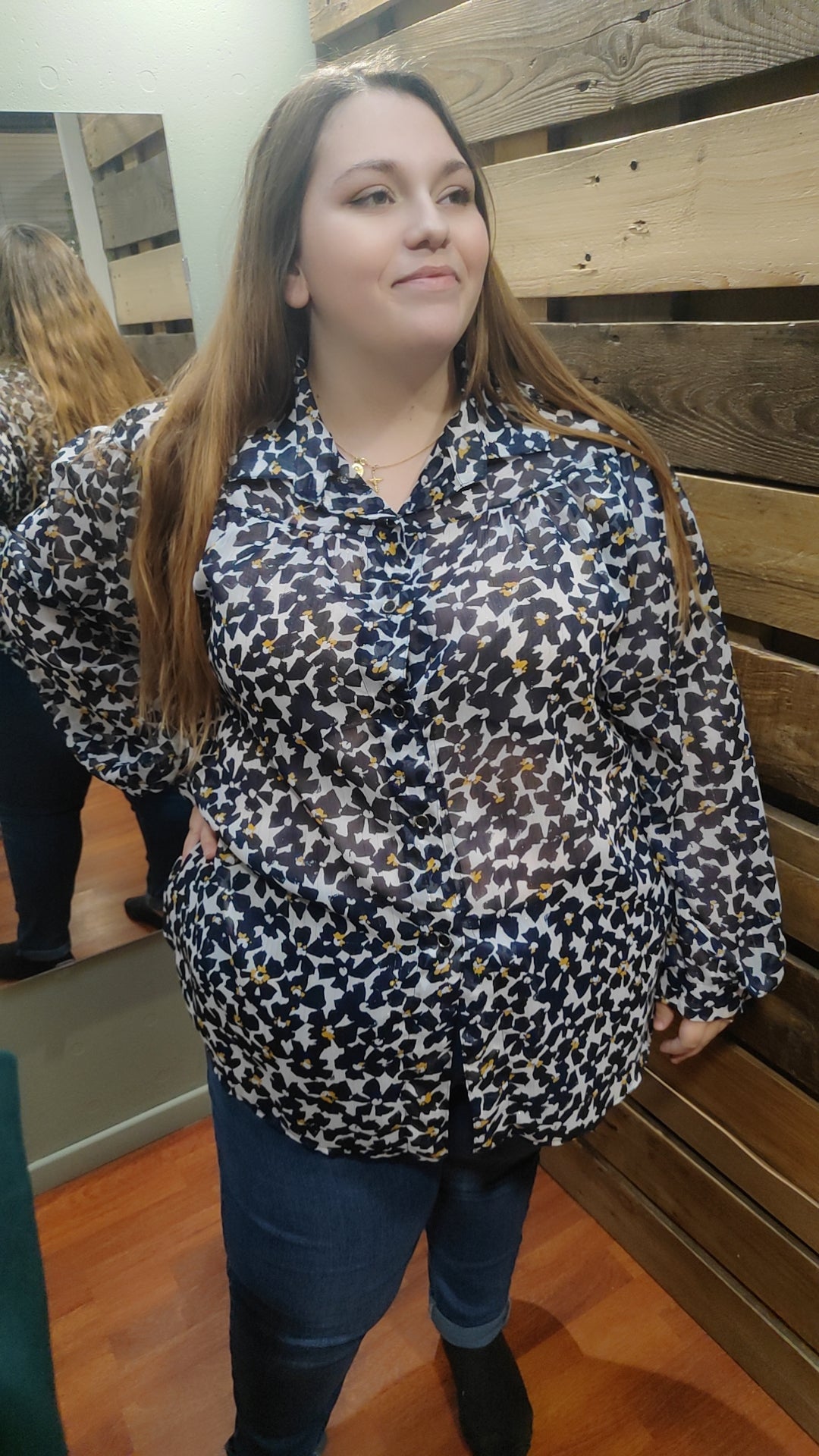 Chemise fleurie bleue