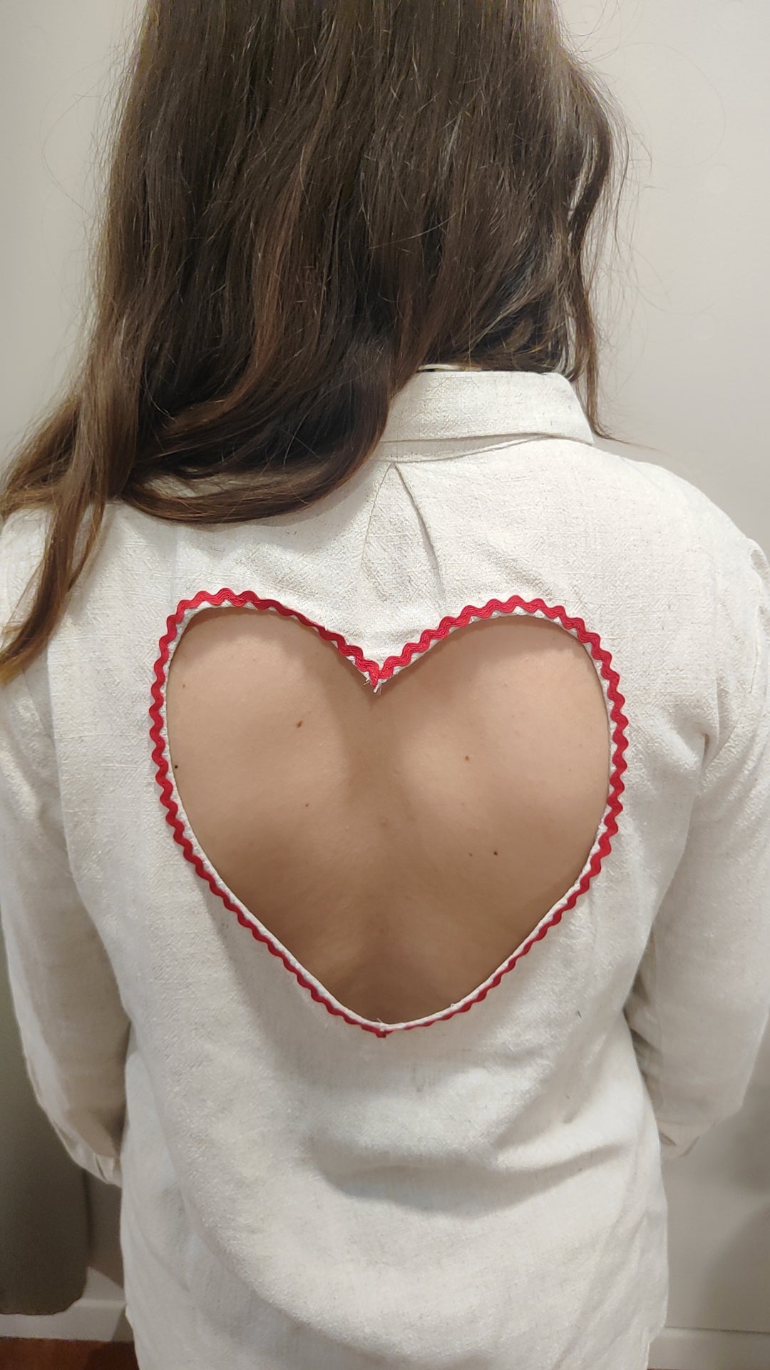 Chemise lin coeur dos