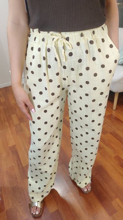 Pantalon léger à pois