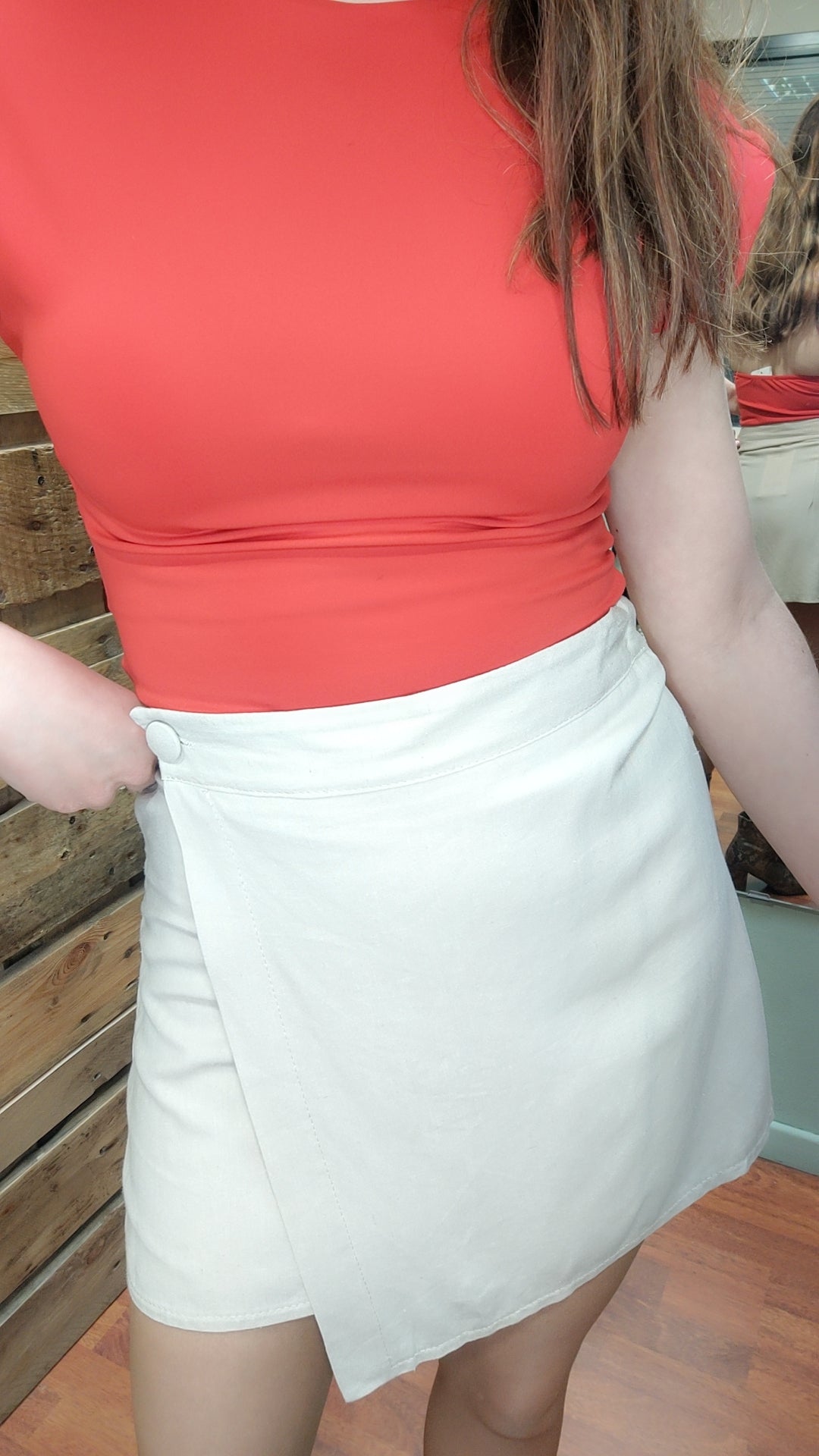 Jupe-short effet lin