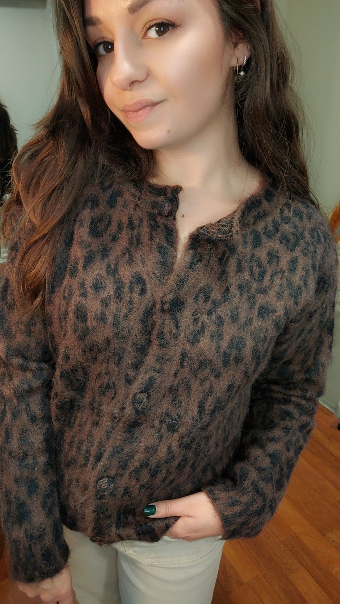 Gilet marron léopard