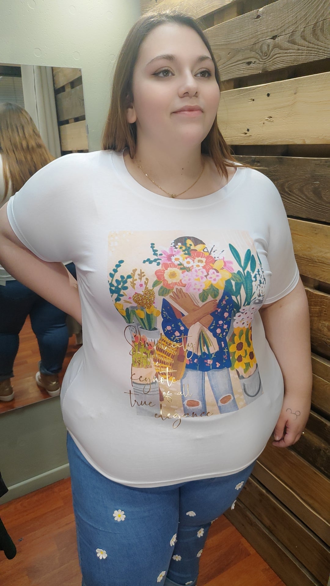 T-shirt Femme et Fleurs