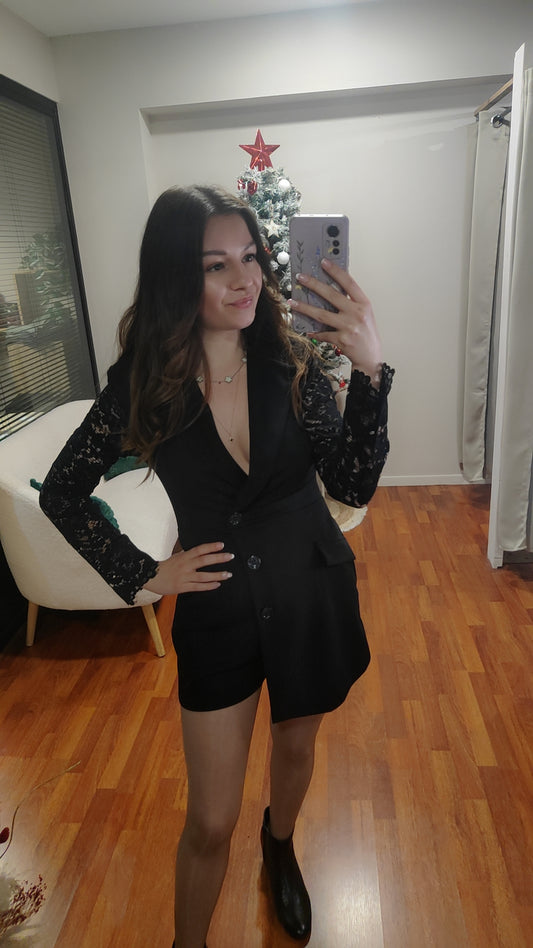 Combi-short dentelle