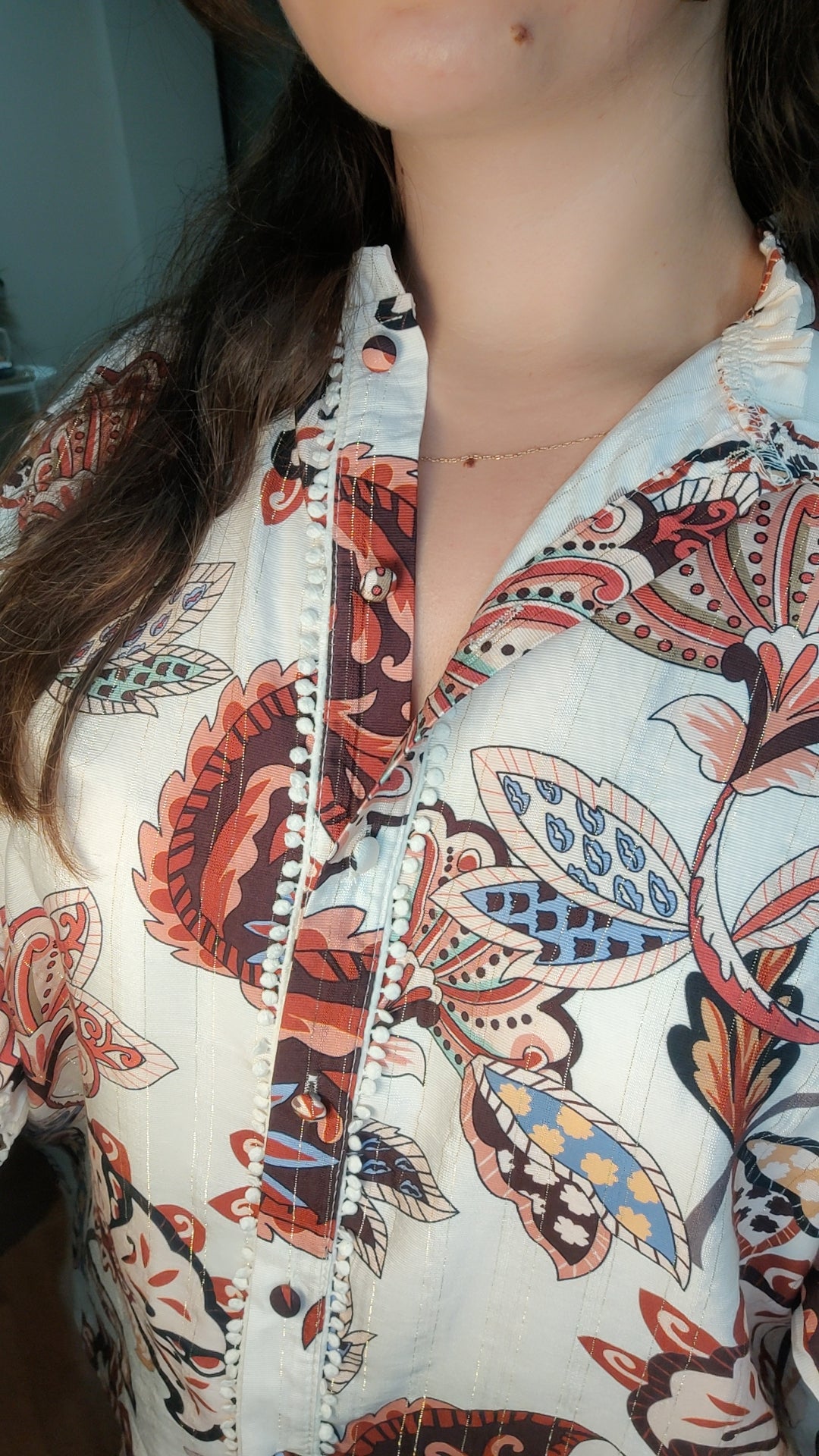 Chemise Judith imprimé liseré doré