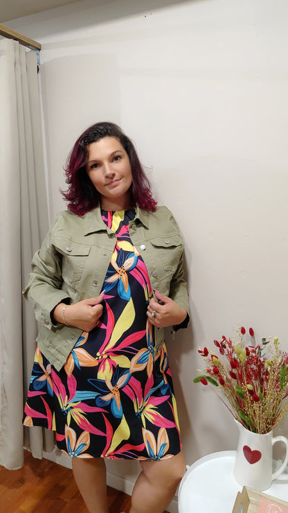 Veste jean sauge