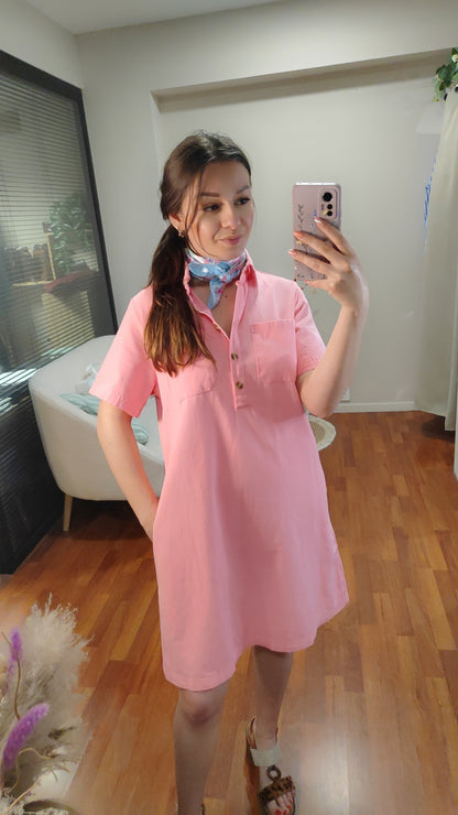 Robe jean rose tendre