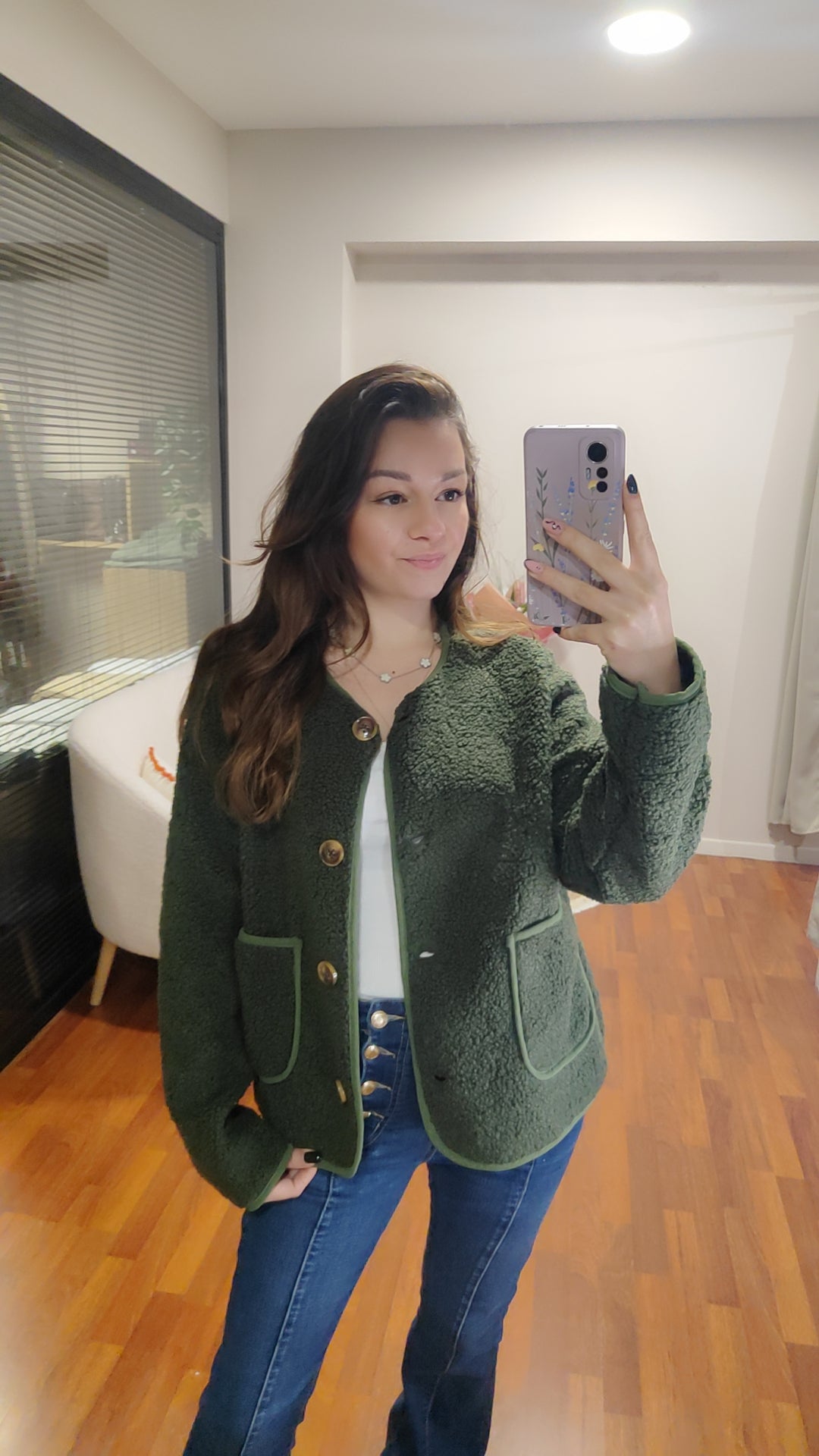 Veste bouclette oversize