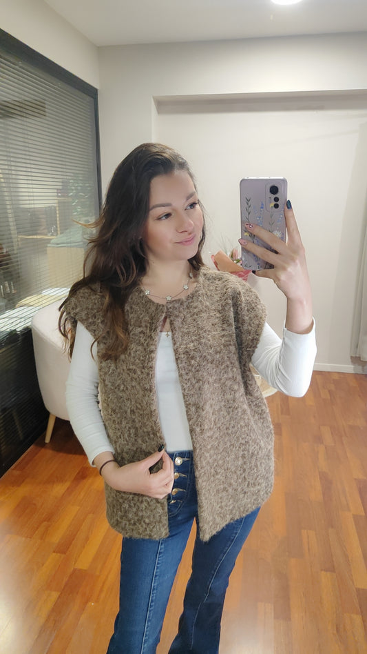 Gilet sans manches laine bouillie