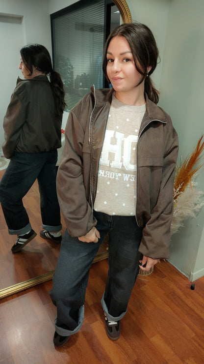 Veste suédine oversize