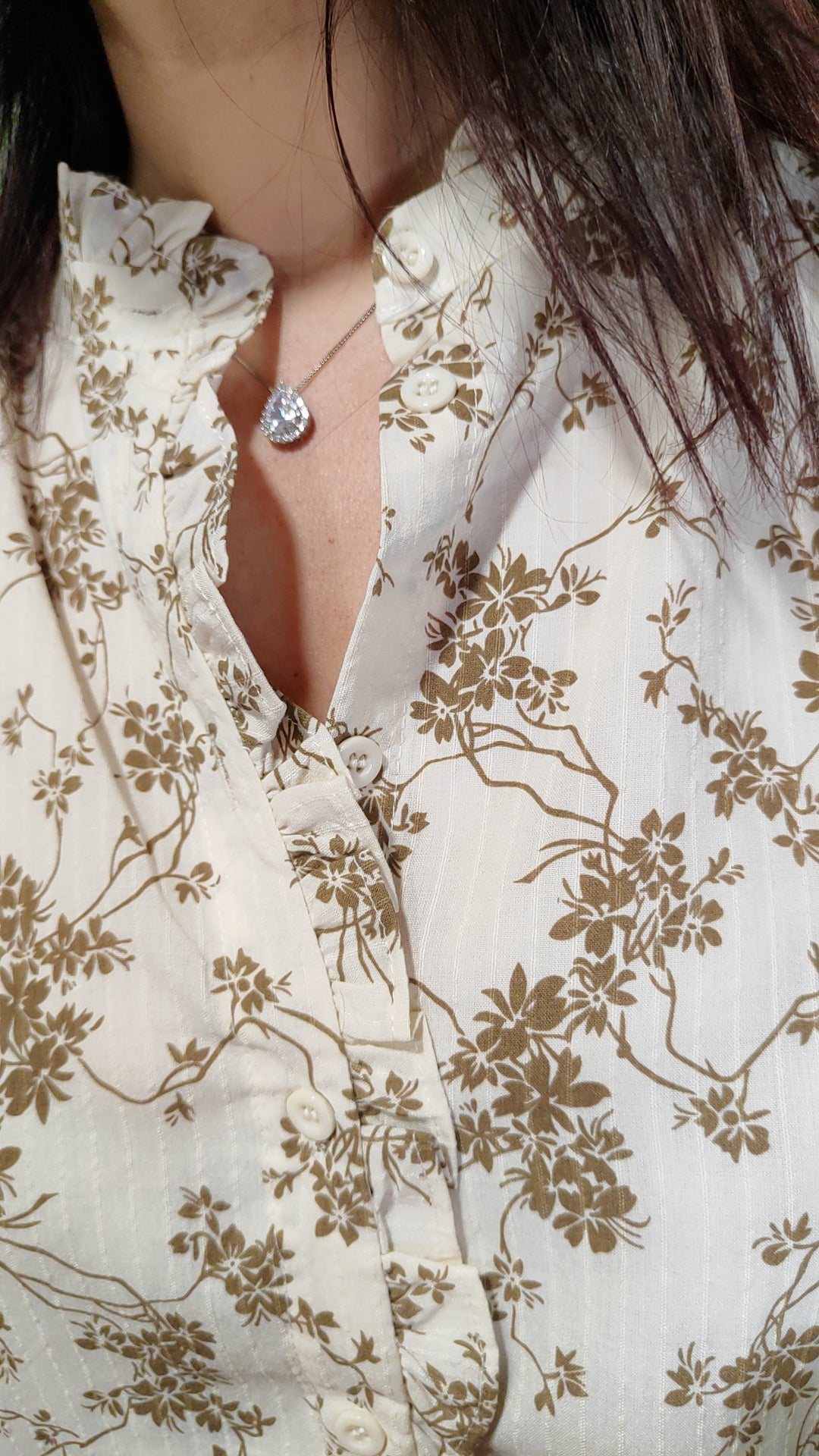 Chemise blanche à motifs camel