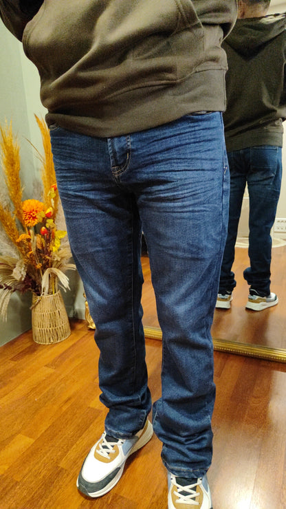 Jean thermo bleu