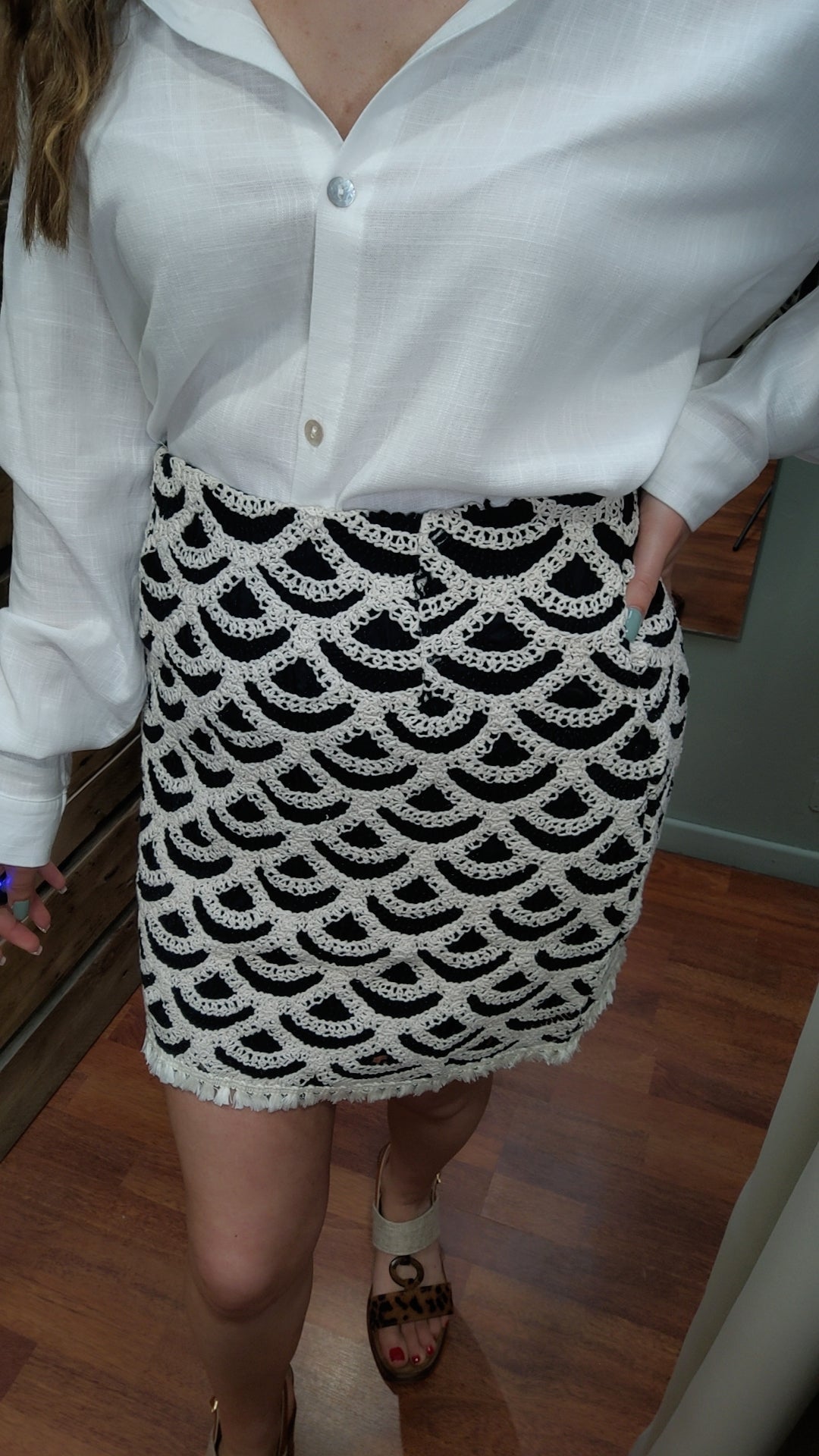 Jupe crochet noire et blanche