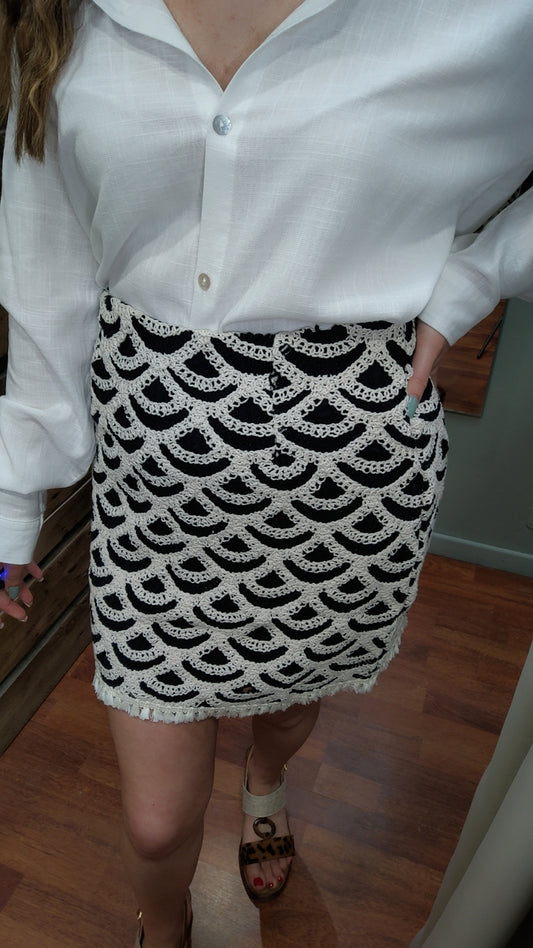 Jupe crochet noire et blanche