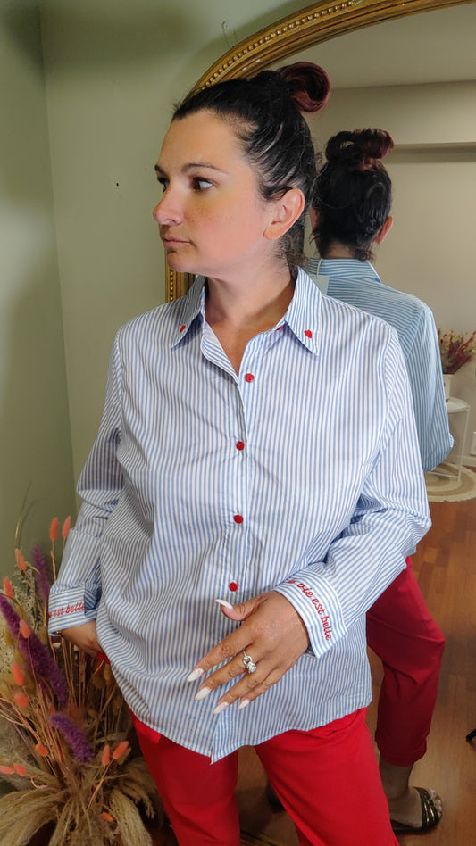 Chemise rayée La vie est belle