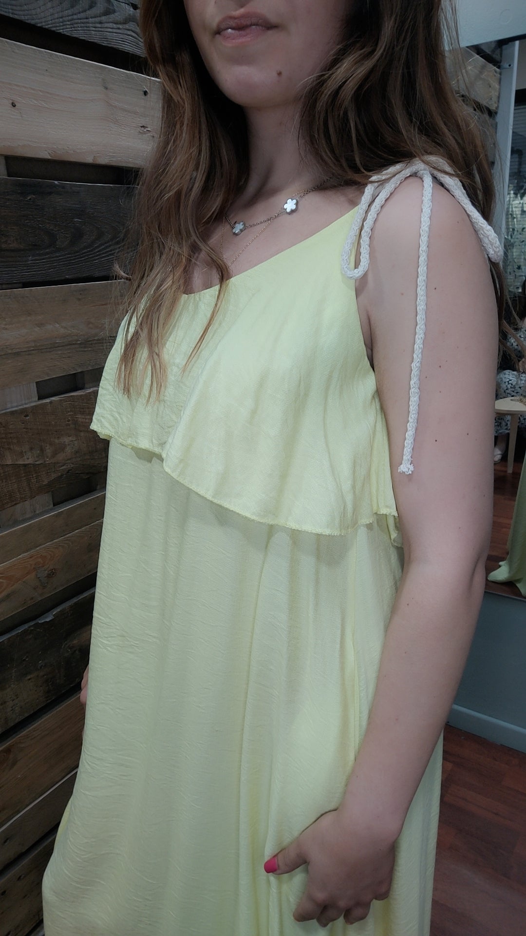 Robe longue bretelles cordes