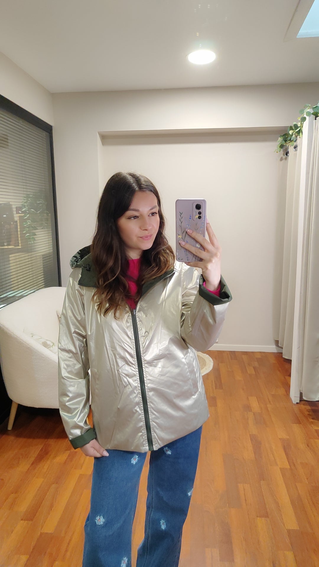 Parka réversible marine ou kaki